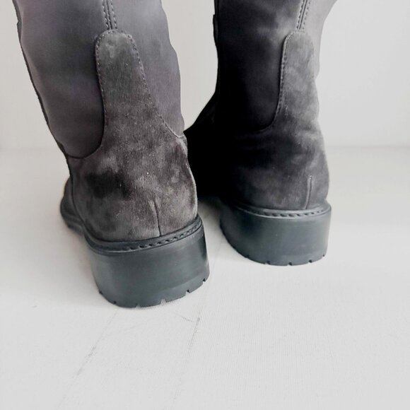 Stuart Weitzman Dark Grey Suede Stretch Back Over the Knee Boots 10.5 - Picture 5 of 11